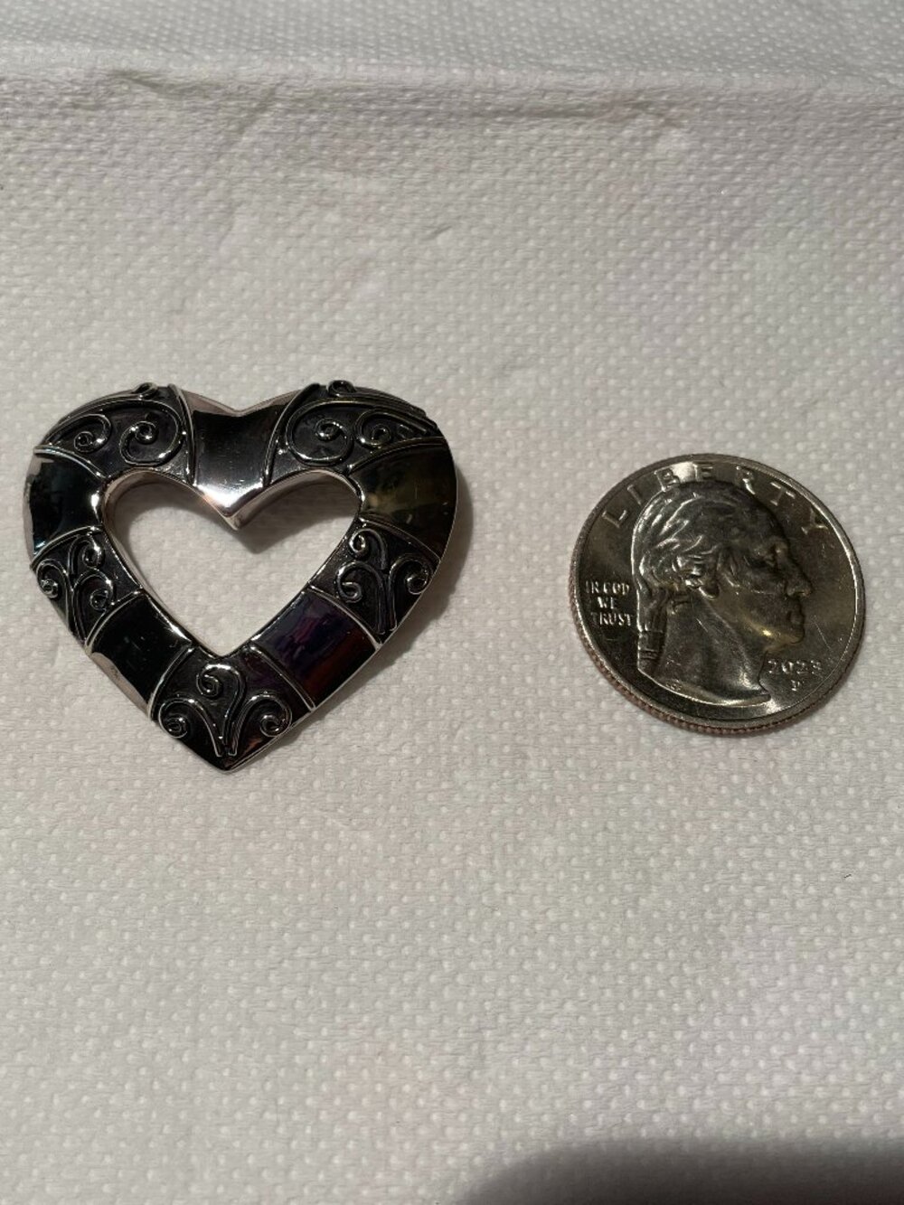 Sterling silver heart pendant